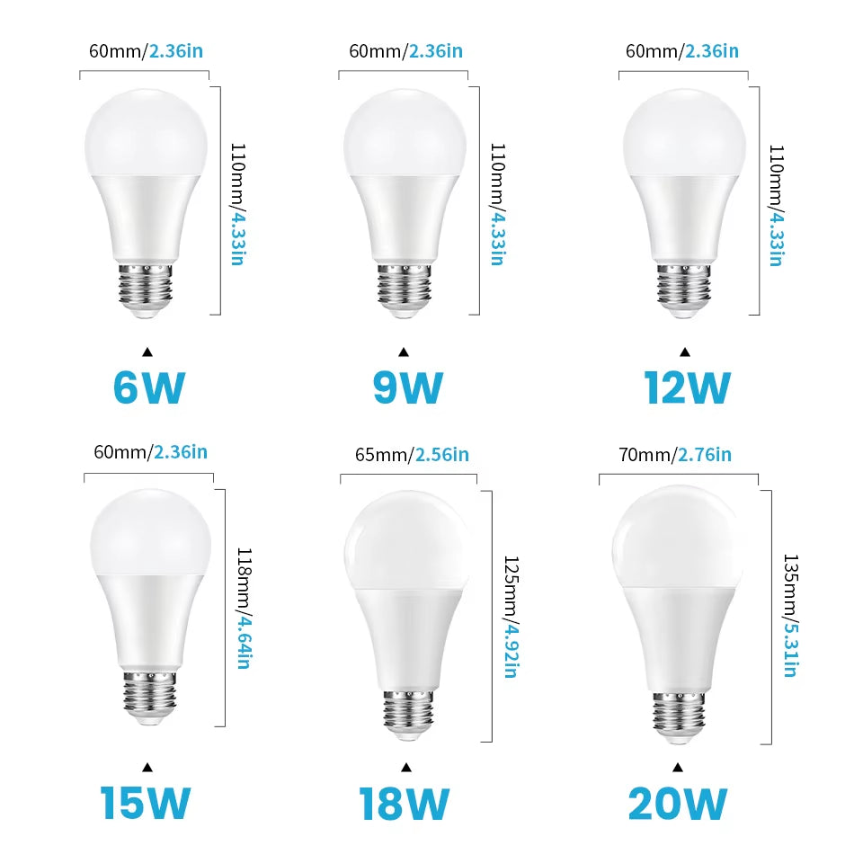 Energy-Efficient PIR Motion Sensor LED Bulb - 6W to 20W E27 for Home, Stair, and Pathway Lighting