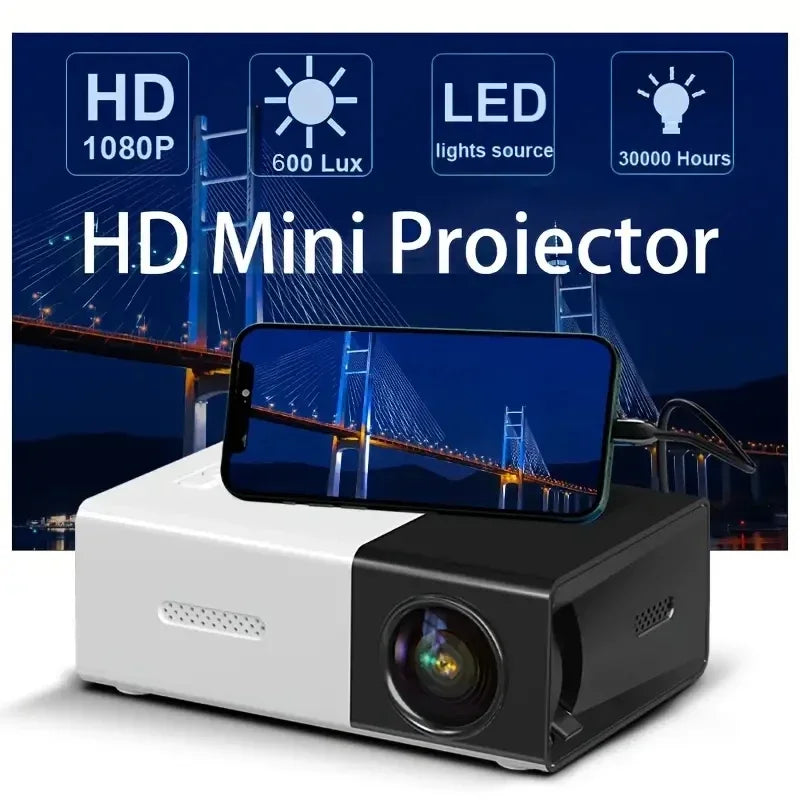 YG300 Portable Projector: Wireless Connection and USB/HDMI Compatibility for Your Home